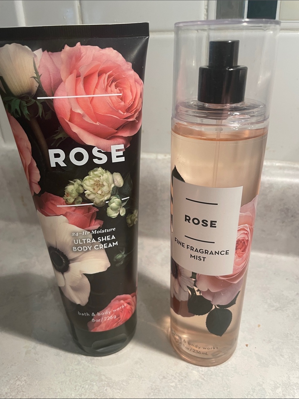 Bath & Body Works Rose Ultra Shea Body Cream & Fine Fragrance Mist - Pink